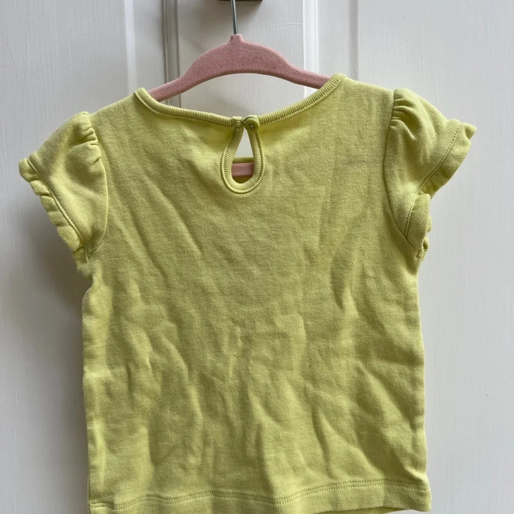Gymboree 12-18M Lime Green Short Sleeve Blouse/Top with Flowers
